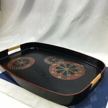 【中古/長期保管品/インボイス登録店/CSH】お盆 変形盆 楕円形 トレー 約51cm×33.5cm 盆 木製　MZ1010_画像5