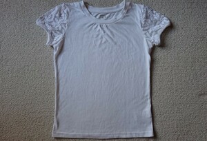  size 140 white stylish short sleeves T-shirt 