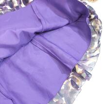 三陽商会 FRAGILE シルク素材 ティアード スカート 膝丈 表記サイズ36 S 総柄 紫パープルなど81216_画像5