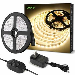 Lepro テープライト LEDテープ 10m 電球色 無段階調光 間接照明 高演色タイプ ストリップライト 両面テープ 切断可能 工具不要 取