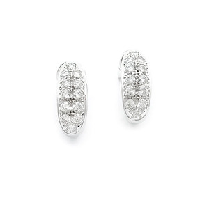 [ зеленый магазин ломбард ] Mikimoto бриллиант серьги 0.21ct 0.21ct K18WG[ б/у ]