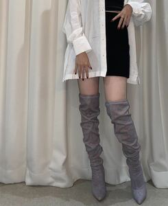 [ beautiful goods ]Forever21 knee high boots check pin heel 38