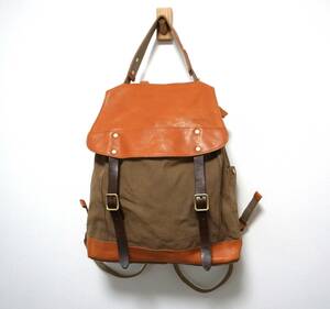 DOUBLES HARVEST CORPORATION atmosphere exist design canvas × leather rucksack 