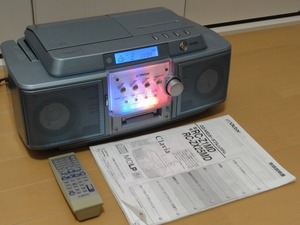 ★メンテ済★Victor ビクターJVC 高音質CD/MDラジカセ RC-ZX25MD-A ブルー リモコンRM-SRCZ1MD 取説付 ワイドFM対応 送料無料 