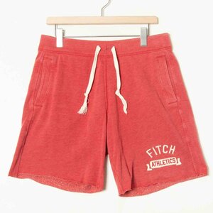 Abercrombie&Fitch アバクロンビーアンドフィッチ スウェットショートパンツ 短パン ボトムス 綿ポリエステル カジュアル 赤 レッド S