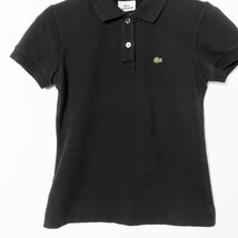 メール便◯ LACOSTE ラコステ ポロシャツ 半袖 トップス カットソー 38 綿 コットン ブラック 黒 スポーツウェア カジュアル 春夏_画像4