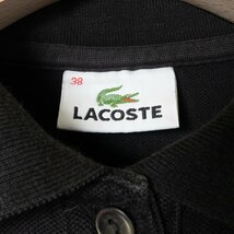 メール便◯ LACOSTE ラコステ ポロシャツ 半袖 トップス カットソー 38 綿 コットン ブラック 黒 スポーツウェア カジュアル 春夏_画像2