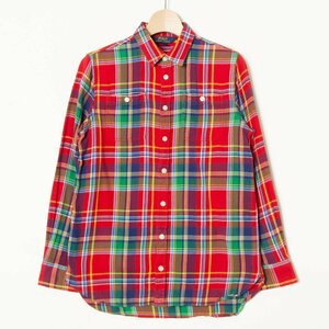 POLO RALPH LAUREN ポロ ラルフ ローレン 14 150/80 キッズ 子供服 男の子 レッド 赤 チェック 長袖シャツ コットン100％ カジュアル