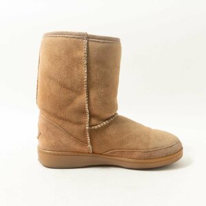 MINNETONKA MOCCASIN ムートンブーツ US7 24cm ベージュブラウン 茶系 ゴールデンタン シンプル カジュアル ボア 防寒 ミネトンカ 秋冬