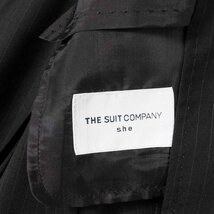THE SUIT COMPANY ３点セットスーツ セットアップ ザ スーツカンパニー ブラック 黒 ストライプ ジャケット スカート パンツ 薄手 38/36/36_画像5
