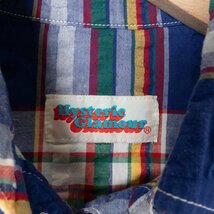 メール便◯ HYSTERIC GLAMOUR ヒステリックグラマー チェック柄 シャツ 半袖 カットソー トップス 総柄 FREE 綿100% コットン ブルー 青_画像2