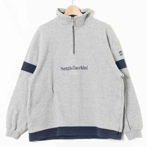 SERGIO TACCHINI トップス セルジオタッキーニ ハーフジップ スウェット トレーナー ラフ 刺繍 コットン ポリ 秋冬 メンズ men's M 日本製