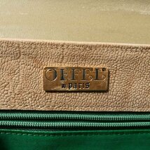 OFFEL DU paris オフェル 象革 本革 ハンドバッグ 手持ち鞄 グレー系 ゴールド金具 キレイめ エレガンス 上品 大人 レトロ レディース 婦人_画像7