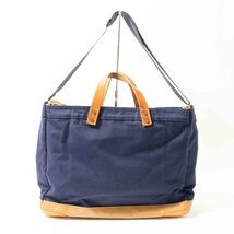 master-piece マスターピース 2WAY ショルダーバッグ トートバッグ ネイビー 紺 ブラウン 茶 キャンバス レザー PVC メンズ 大容量 bag 鞄_画像2