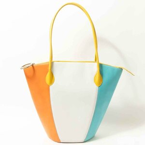 BRUNO MAGLI ブルーノマリ トートバッグ イエロー ブルー ホワイト オレンジ レザー 本革 イタリア製 レディース 手さげ バケツ型 bag 鞄