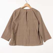 ZARA ザラ ブラウス トップス LL レーヨン100％ チェック ドット 後ボタンあき 長袖 クルーネック 綺麗め 婦人 エレガンス かぶり 春秋冬_画像9