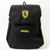 Ferrari フェラーリ リュックサック デイパック ブラック 黒系 エンブレム カジュアル キレイめ スポーティ メンズ レディース 紳士 婦人_画像1