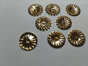 ★☆【菊紋金具】５分 x（10枚）神殿、神輿、ミニ山車、神棚金具です。直径15ｍｍ 送料無料！