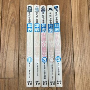 T-ш/ まんがで学習 年表 世界の歴史 全巻セット 5冊まとめ あかね書房 古代文明のおこり 大帝国のさかえ 大航海と広がる世界 他