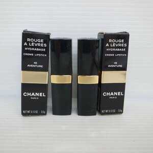 A387 【本物保証】 シャネル CHANEL ルージュ ア レーヴル リップスティック 口紅 HYDRABASE 45 AVENTURE 2個セット 3.5ｇ クリックポスト