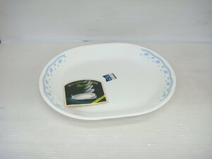 A401 未使用品 岩城硝子 コレール Corelle プレート 31×25.5 プラター 大皿 ガラス食器