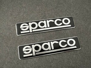 sparco 車用ステッカー エンブレムデカール 2枚セット アルミ製 12*2.6cm カースタイリング シール ☆565番