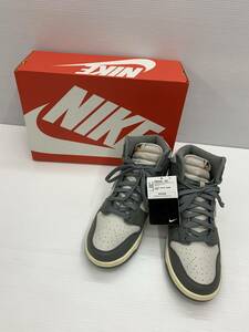 153-Ky12091-100r Nike Dunk High Retro SE VNTG Light Bone and Tumbled Grey DM0582-001 28.5cm 中古品