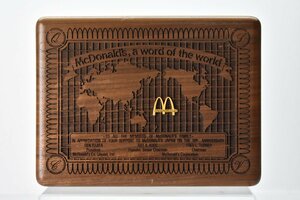  not for sale McDonald's McDonald's Japan opening 10 anniversary commemoration walnut made tree box case [ Mac ][ Laser craft ][ rare ][ that time thing ]H