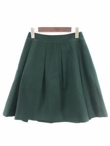 23区 ウール混 Aライン 台形 スカート size36/緑 ◇■ ☆ dja2 レディース