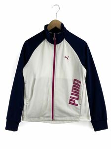 PUMA プーマ トラック ジャケット sizeS/ホワイト×ネイビー ◇■ ☆ dja2 レディース