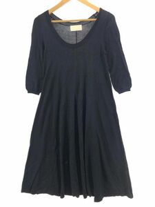 UNTITLED アンタイトル ウール混 ニット ワンピース size2/黒 ◇■ ☆ dja2 レディース