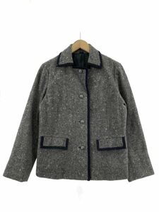 ensuite エンスウィート アンゴラ混 パイピング ジャケット size2/グレー系 ◇■ ☆ dja2 レディース