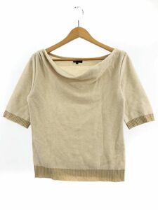KUMIKYOKU Kumikyoku small border knitted sweater size3/ beige group *# * dja2 lady's 