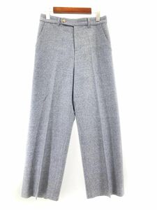 HUMAN WOMAN ヒューマンウーマン ウール100% チェック ワイド パンツ sizeS/ブルー系 ◇■ ☆ djb0 レディース