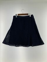 LAURA ASHLEY ローラ アシュレイ カットワークレース Aライン 台形 スカート size11/紺 ◇■ ☆ djb6 レディース_画像4