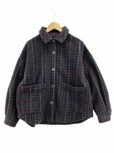 niko and ニコ アンド 綿混 チェック シャツ size3/紫 ◆■ ☆ djb6 レディース