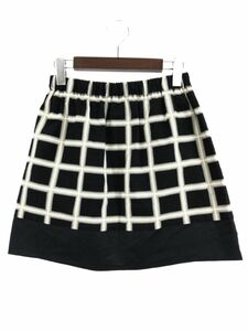 INDIVI Indivi check A line trapezoid skirt size05/ black ## * djc0 lady's 