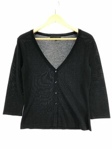 UNTITLED Untitled neck cardigan size2/ black ## * djc0 lady's 