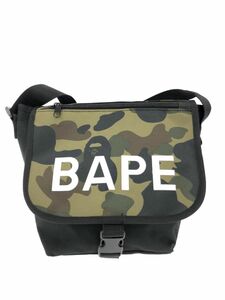 BAPE べイプ カモフラ柄 ショルダー バッグ ブラック×カーキ ■■ ☆ djc0 メンズ