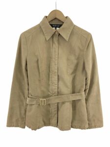 INDIVI Indivi belt attaching fake suede jacket size38/ beige *# * djc0 lady's 