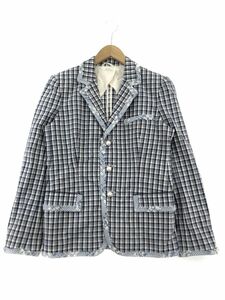 THOM BROWNE トム ブラウン チェック テーラード ジャケット size4/ネイビー系 ■◇◎ ☆ djc0 メンズ