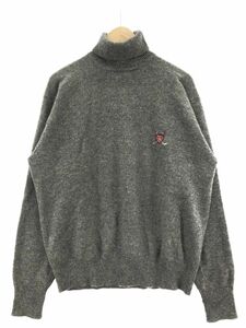 POLO RALPH LAUREN ポロ ラルフローレン ウール100% ワンポイント タートルネック ニット セーター sizeLL/グレー ◇■ ☆ djc0 メンズ