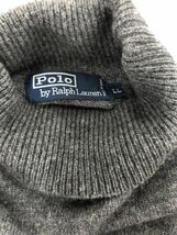 POLO RALPH LAUREN ポロ ラルフローレン ウール100% ワンポイント タートルネック ニット セーター sizeLL/グレー ◇■ ☆ djc0 メンズ_画像6