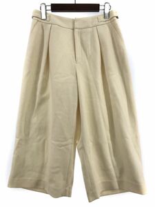 LAUTREAMONT ロートレアモン ウール100% クロップド ワイド パンツ size36/アイボリー ◇■ ☆ djc3 レディース