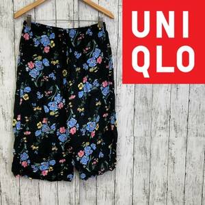 UNIQLO★ユニクロ★リラコ ブラック 花柄★サイズL　54-9