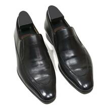 《美品◎/イタリア製》a.testoni ア・テストーニ ブラックレーベル ブラック サイドエラスティックシューズ UK5H 23.5cm相当 メンズ 革靴_画像1