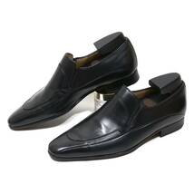 《美品◎/イタリア製》a.testoni ア・テストーニ ブラックレーベル ブラック サイドエラスティックシューズ UK5H 23.5cm相当 メンズ 革靴_画像3