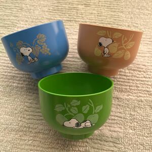 送料込!スヌーピー 汁椀　お椀　３点セット　日本製　SNOOPY 食器