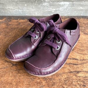 Clarks クラークス Funny Dream ファニードリーム レザーシューズ サイズ:UK4 1/2 D モカシン 靴 パープル 紫 レザー 本革 digjunkmarket