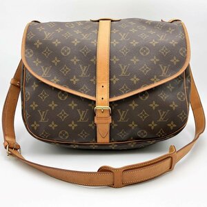 LOUIS VUITTON ルイ・ヴィトン ソミュール35 モノグラム ショルダーバッグ 斜め掛け バッグ ブラウン PVC レディース M42254 USED 中古